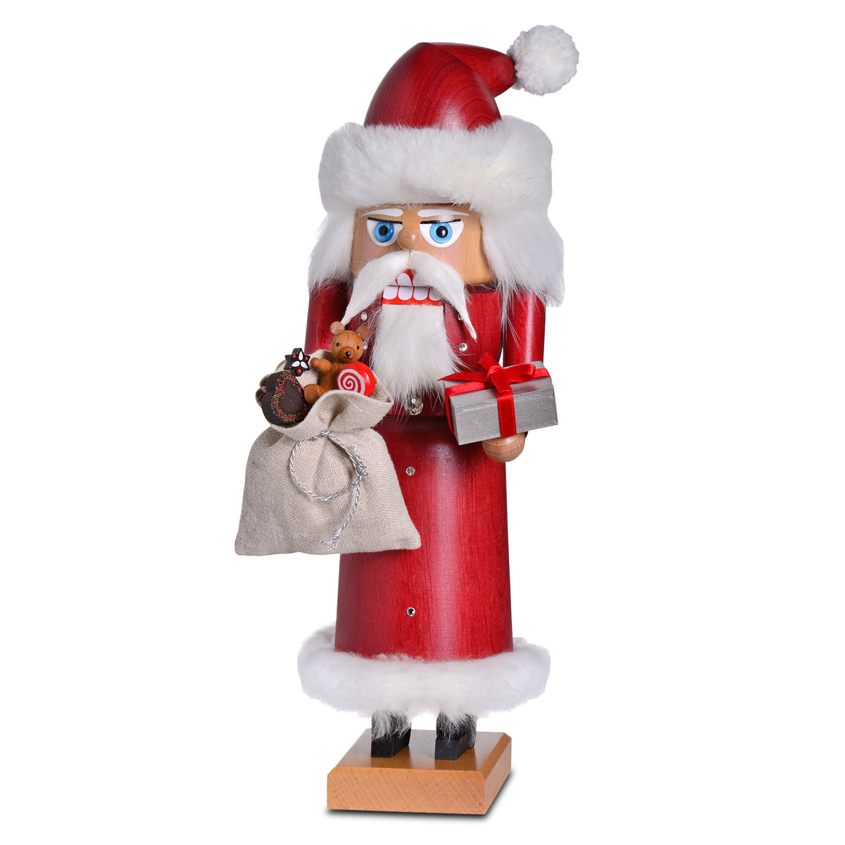 KWO Olbernhau Nussknacker Weihnachtsmann Art. 19357, handgefertigte Holzfigur aus dem Erzgebirge, 28,5 cm hoch.
