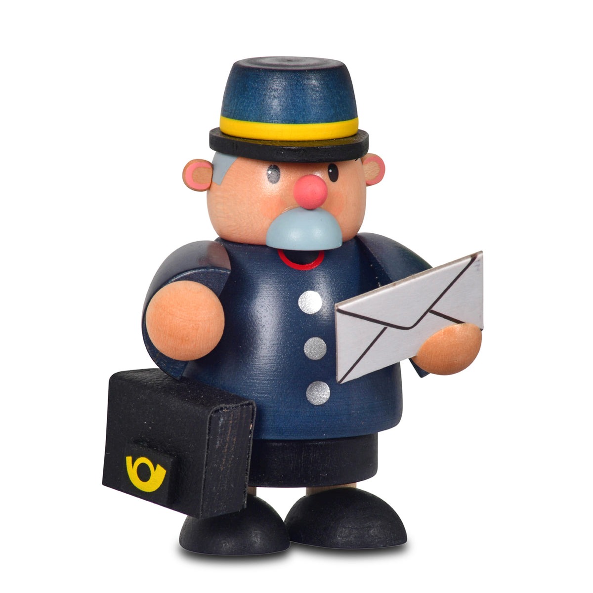 KWO Räuchermann Postbote aus der Serie Die Kleinen Kerle – Holzfigur Handarbeit aus dem Erzgebirge (Art. 25038)