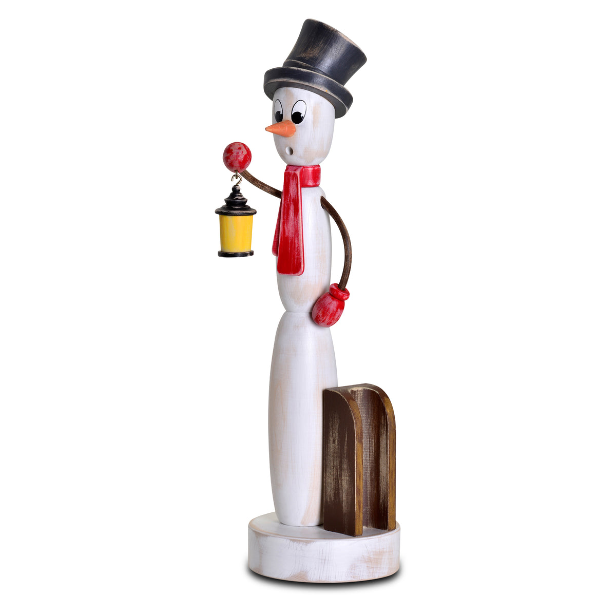 Räuchermann Schneemann, 39,5 cm von KWO, Serie Shabby Chic, Art. 26003