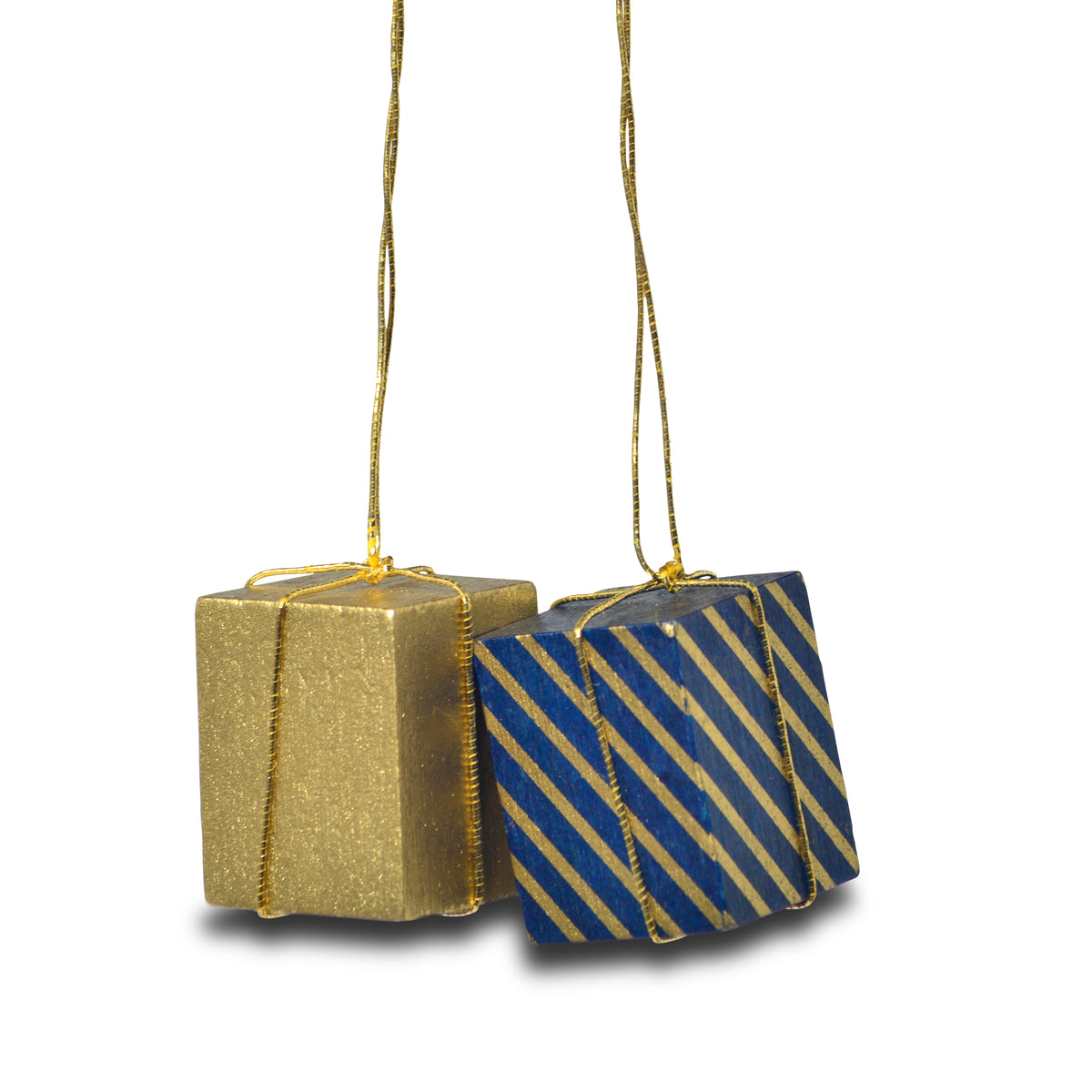 Baumbehang "Pakete" gold/blau-gold, 3 cm von KWO, Art. 81824