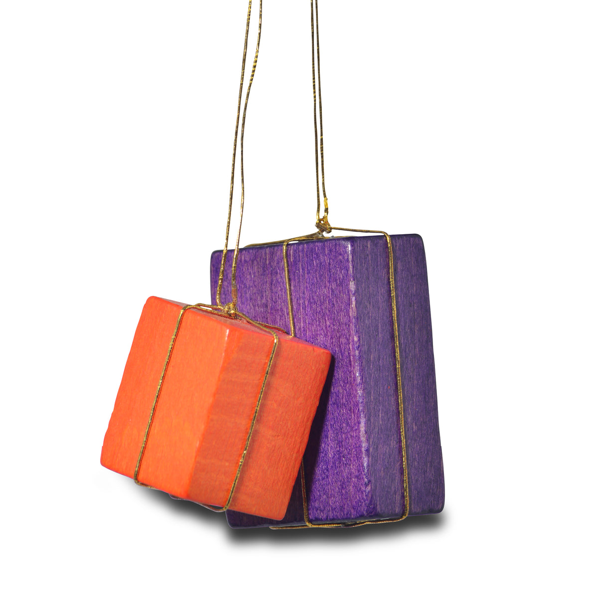 Baumbehang "Pakete", orange/lila, 4 cm von KWO, Art. 81829