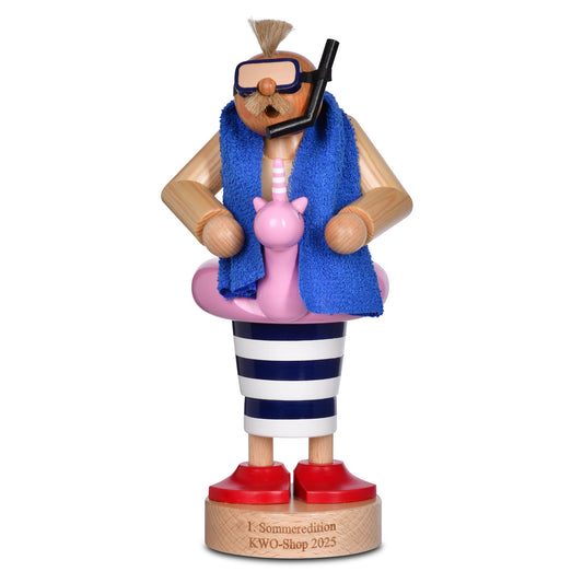 Räuchermann Schwimmer mit Einhorn, 25 cm, limitiert auf 150 Stück von KWO, Serie Sondereditionen, Art. 21748