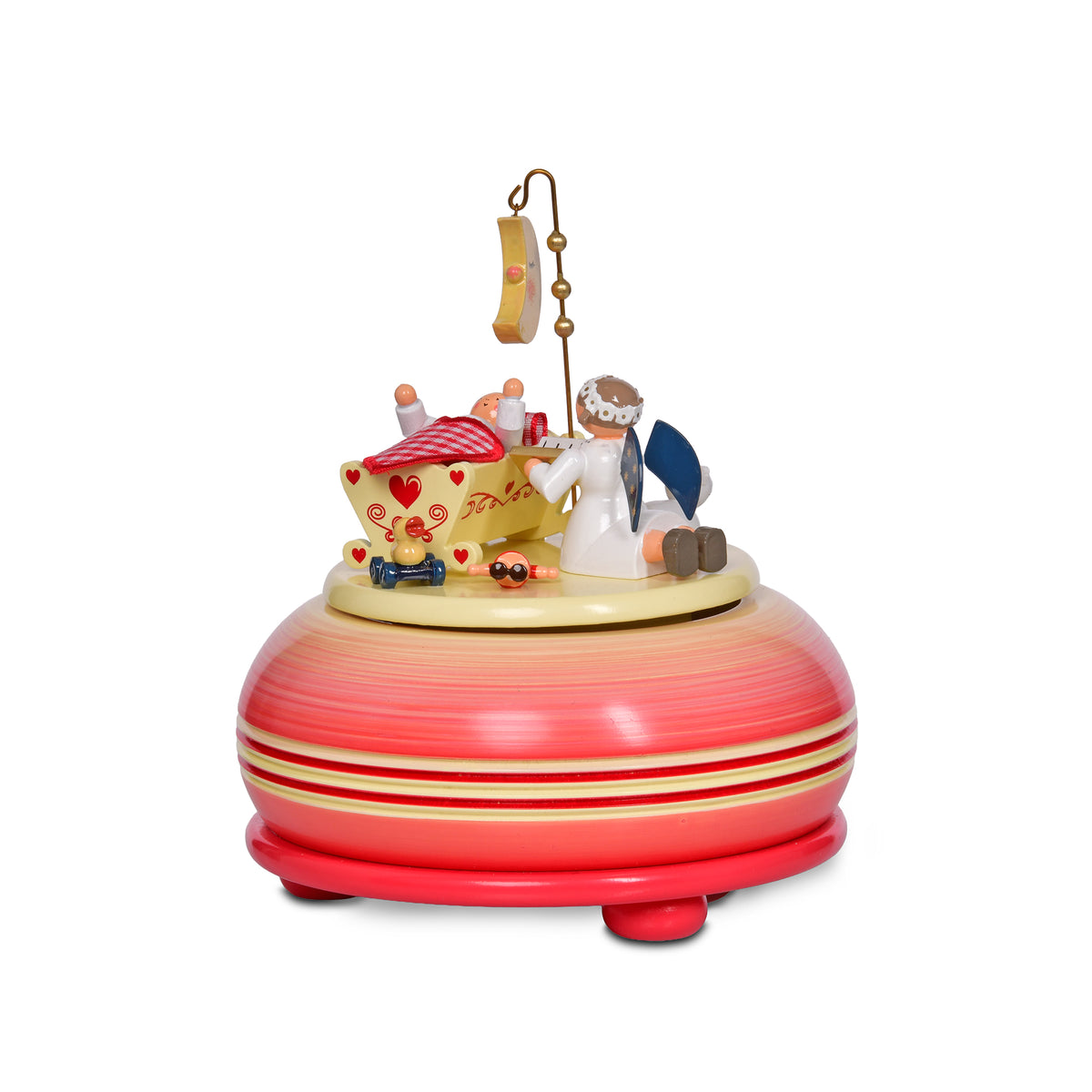 Handgefertigte KWO Spieldose aus dem Erzgebirge, Modell Gute Nacht. 