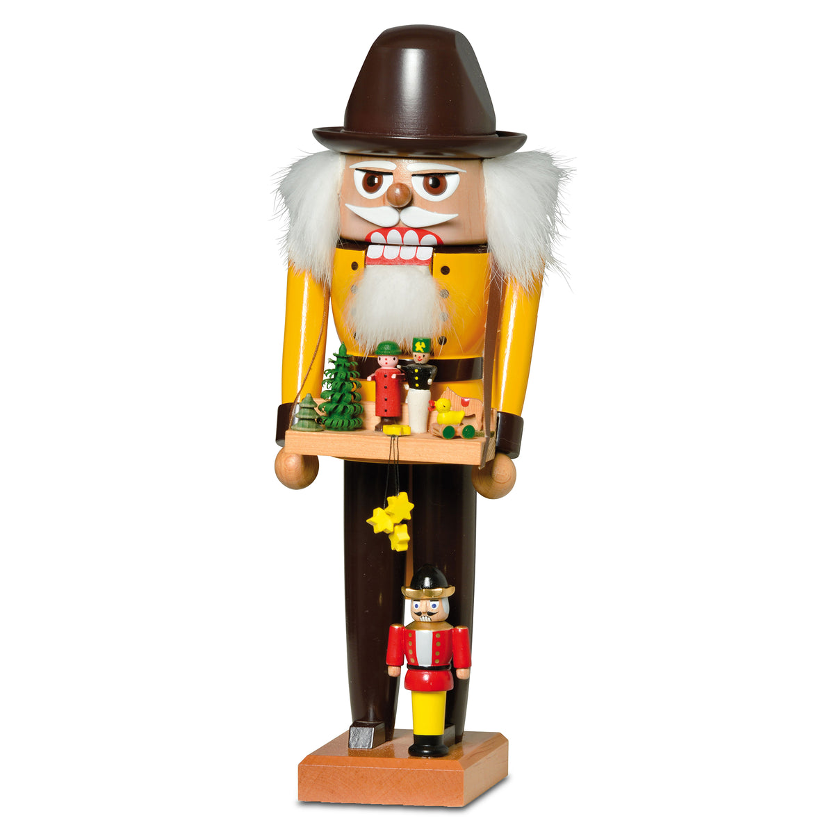KWO Nussknacker Spielzeughändler 19319, 28cm große Holzfigur aus original Erzgebirge Handarbeit