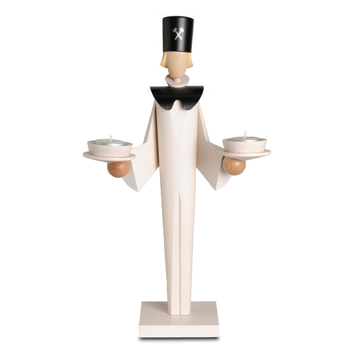 KWO Bergmann weiß aus der Serie Tradition und Moderne Art. 20541 Holzfigur 41 cm für Teelichter