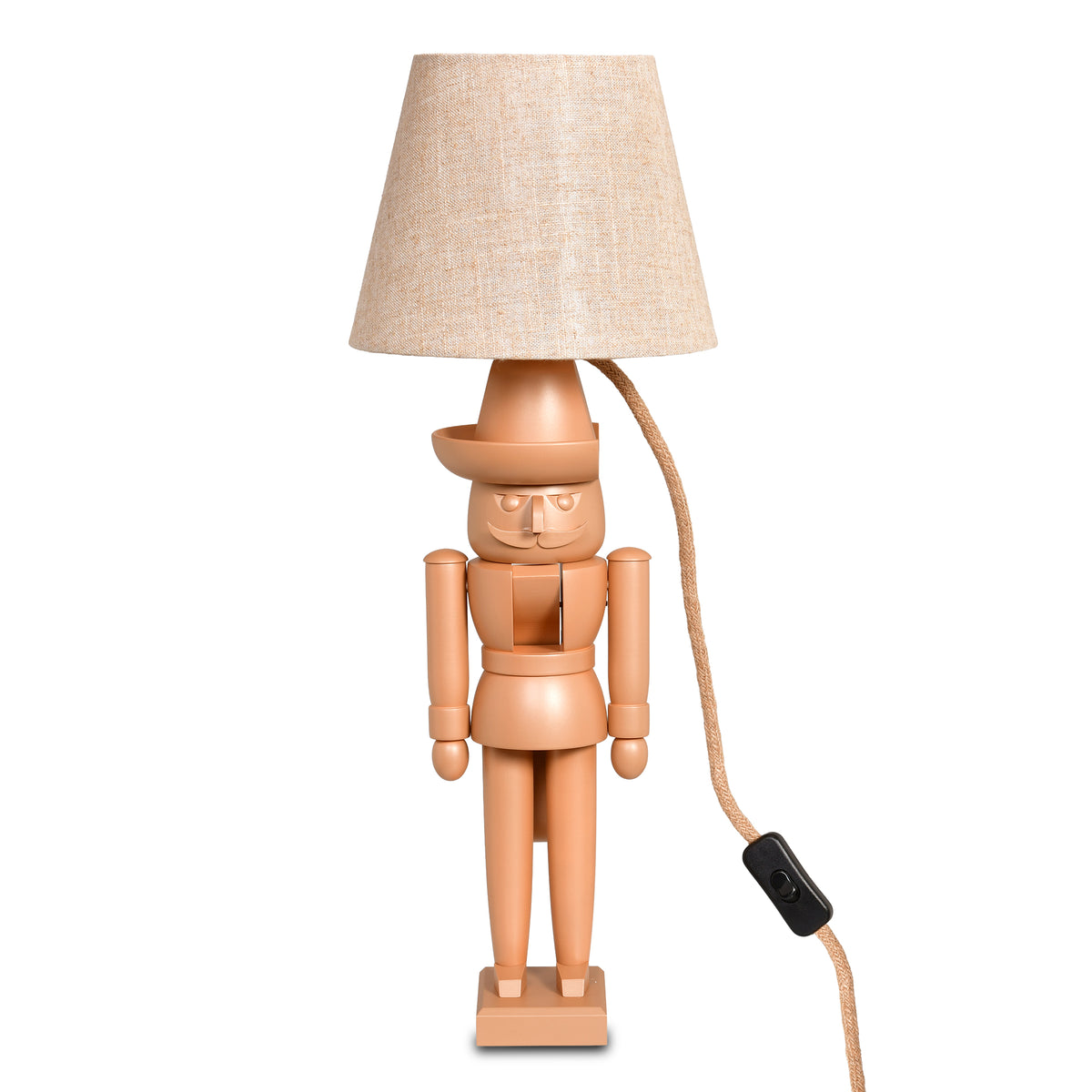 Nussknacker Tischlampe "Ocker & Naturleinen", 54 cm von KWO, Art. 20771, Ansicht 2