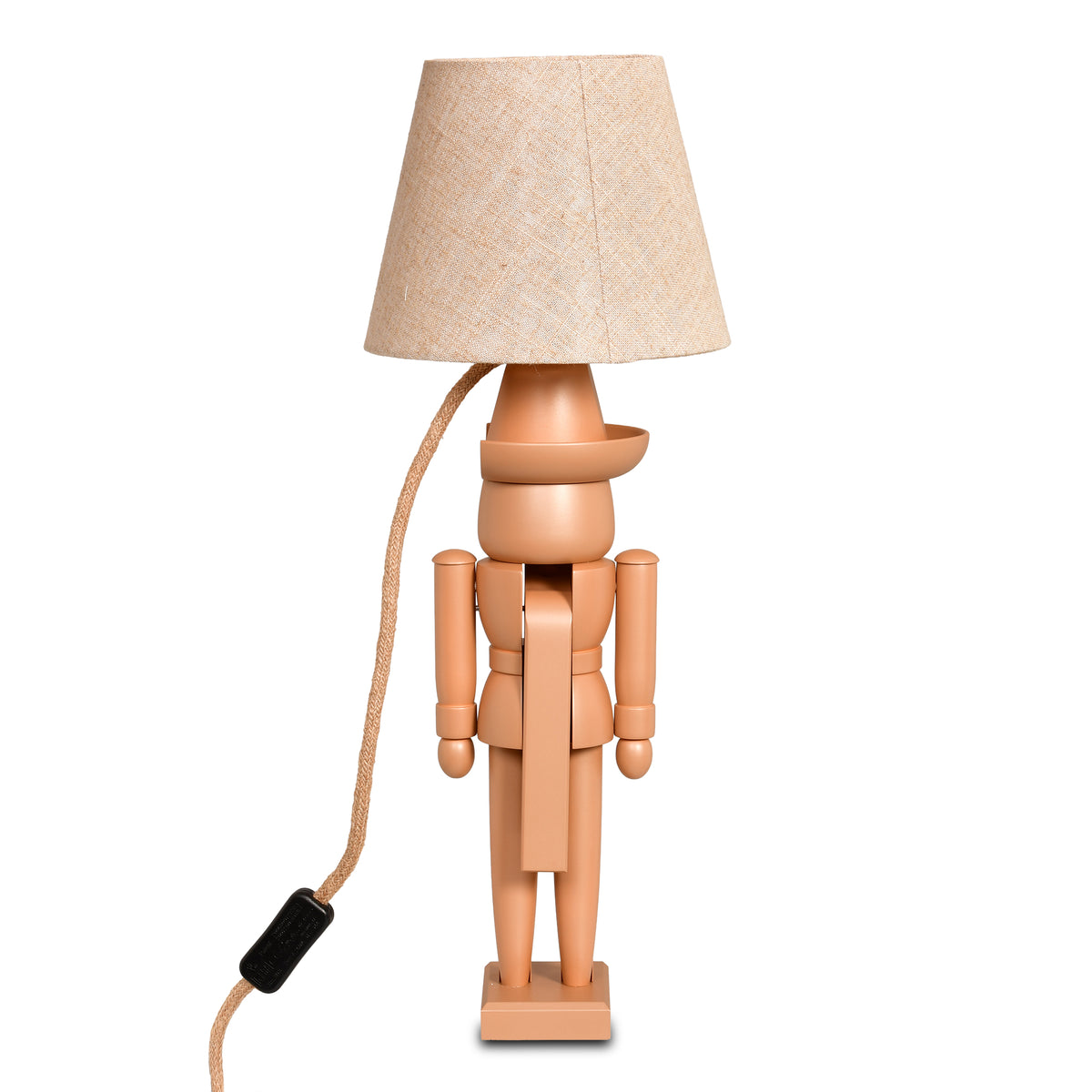 Nussknacker Tischlampe "Ocker & Naturleinen", 54 cm von KWO, Art. 20771, Ansicht 3