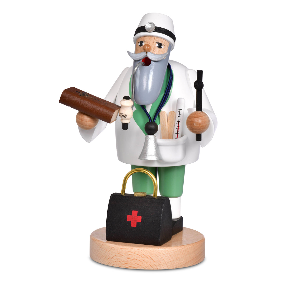 
Original KWO Räuchermann Doktor Art. 21013, 19 cm hoch Handarbeit aus dem Erzgebirge. Detailreich mit Arztkoffer & Stethoskop – das ideale Geschenk für Mediziner!
