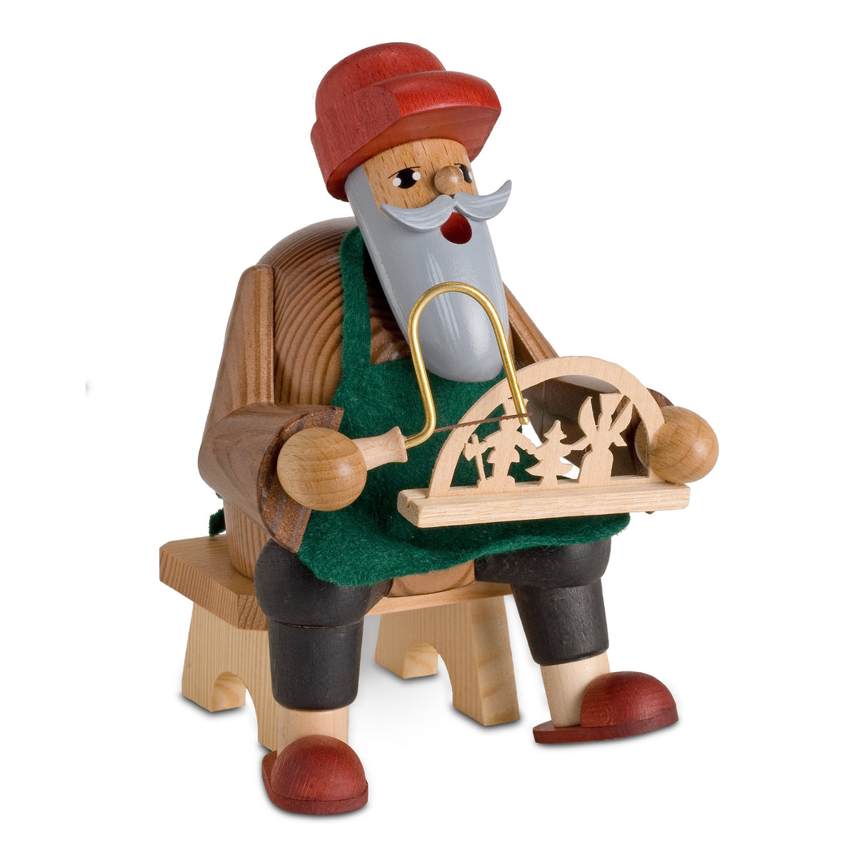 Räuchermann Schwibbogenmacher, 16 cm von KWO, Serie Die Bärtigen, Art. 21168, Ansicht 2