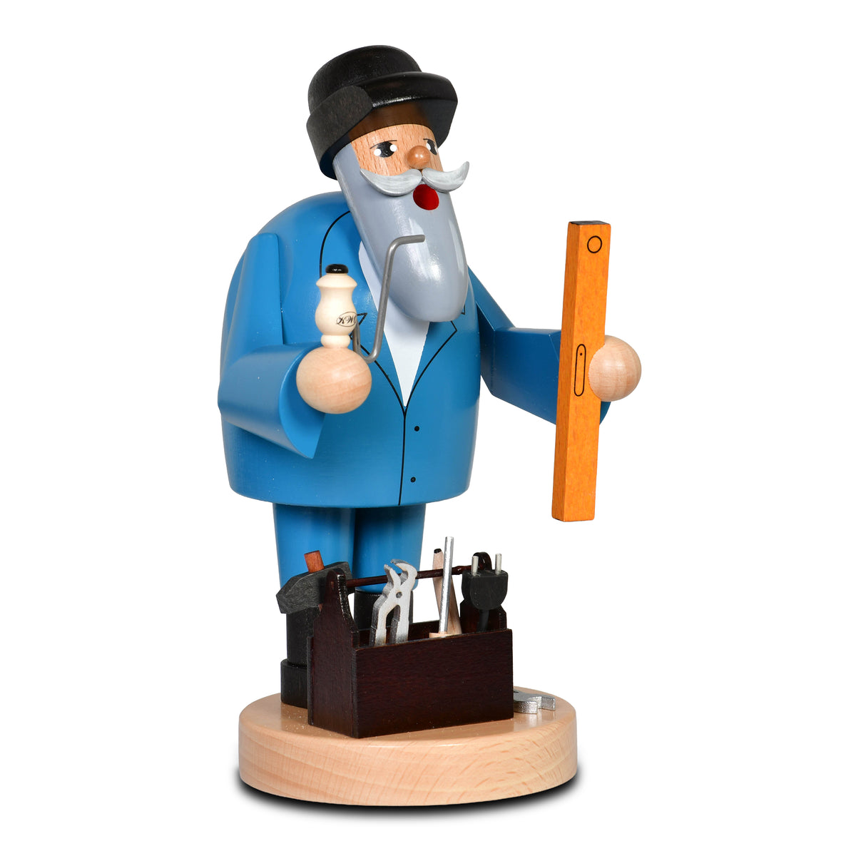 Räuchermann Handwerker, 18 cm von KWO, Serie Die Bärtigen, Art. 21189, Ansicht 2