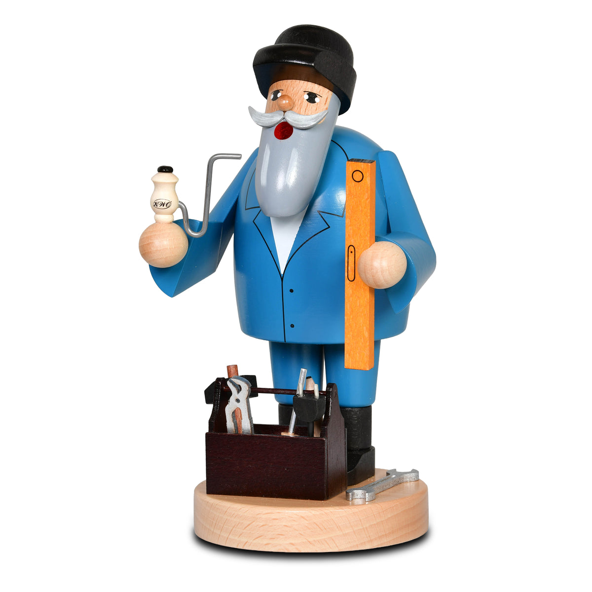Räuchermann Handwerker, 18 cm von KWO, Serie Die Bärtigen, Art. 21189, Ansicht 3
