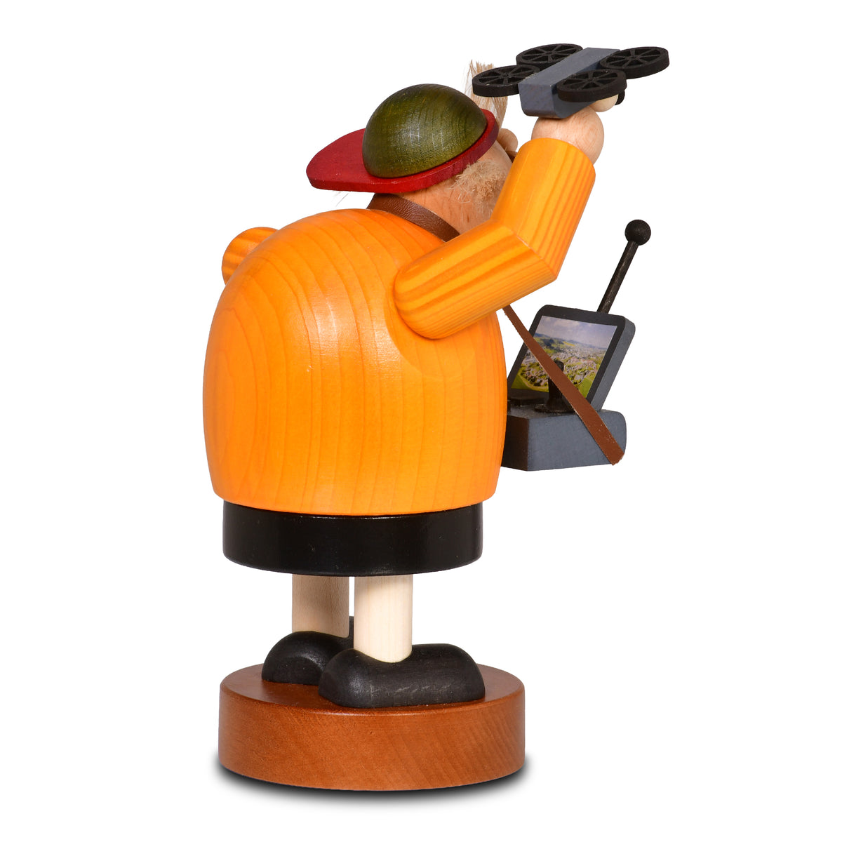 Räuchermann Drohnenflieger, 20 cm von KWO, Serie Die Dicken, Art. 21322, Ansicht 2