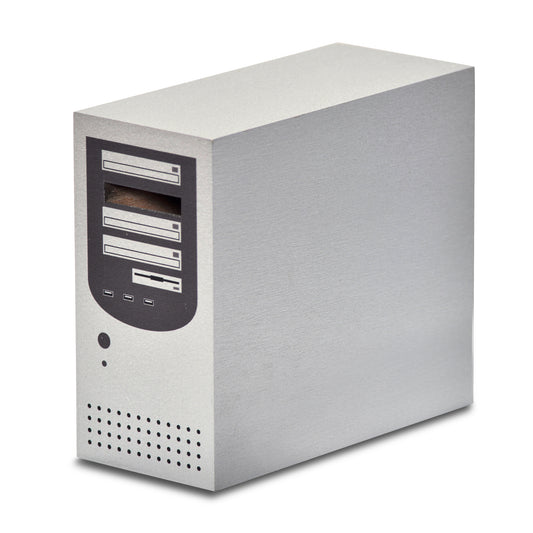 KWO Räuchercomputer Art. 21390, handgefertigte erzgebirgische Räucherfigur als Computer-Gehäuse.