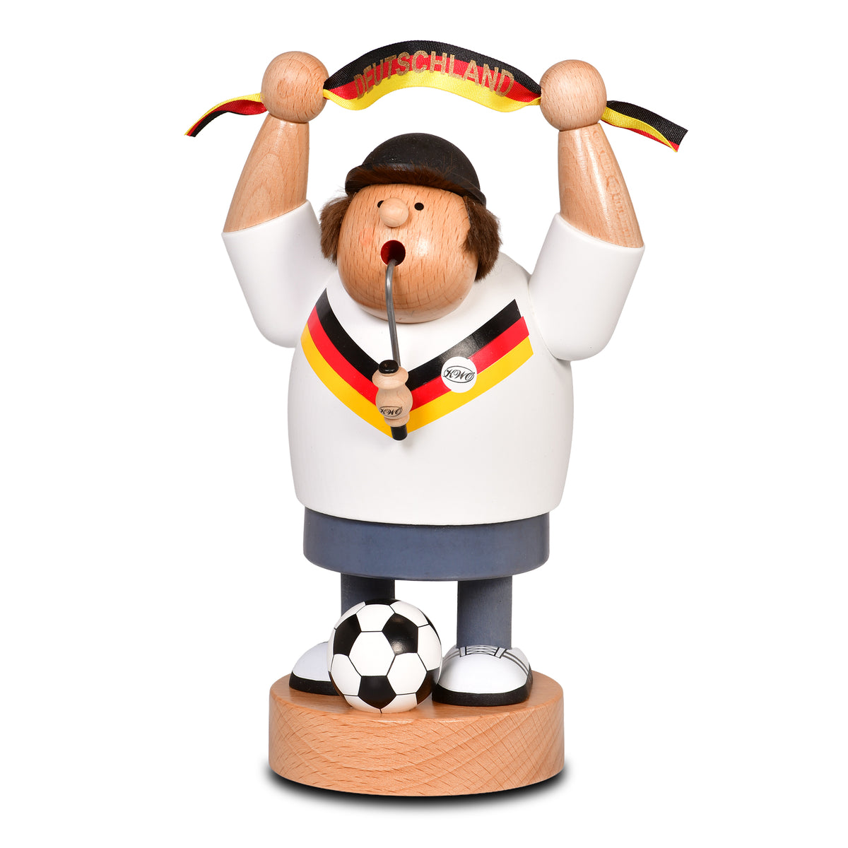 Räuchermann Fußballfan, 20 cm von KWO, Serie Die Dicken, Art. 21408, Ansicht 2