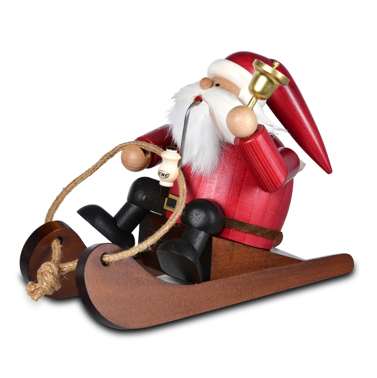 Räuchermann Kantenhocker - Santa Claus mit Schlitten, 16 cm von KWO, Serie Die Dicken, Art. 21414, Ansicht 2