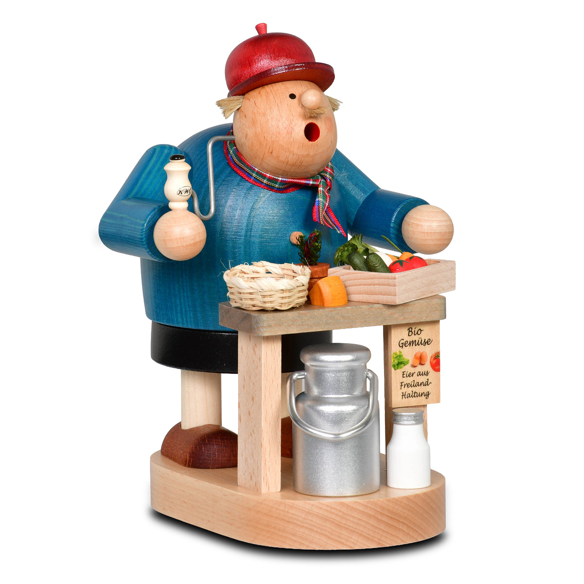 Räuchermann Bio-Bauer, 18 cm von KWO, Serie Die Dicken, Art. 21445, Ansicht 3