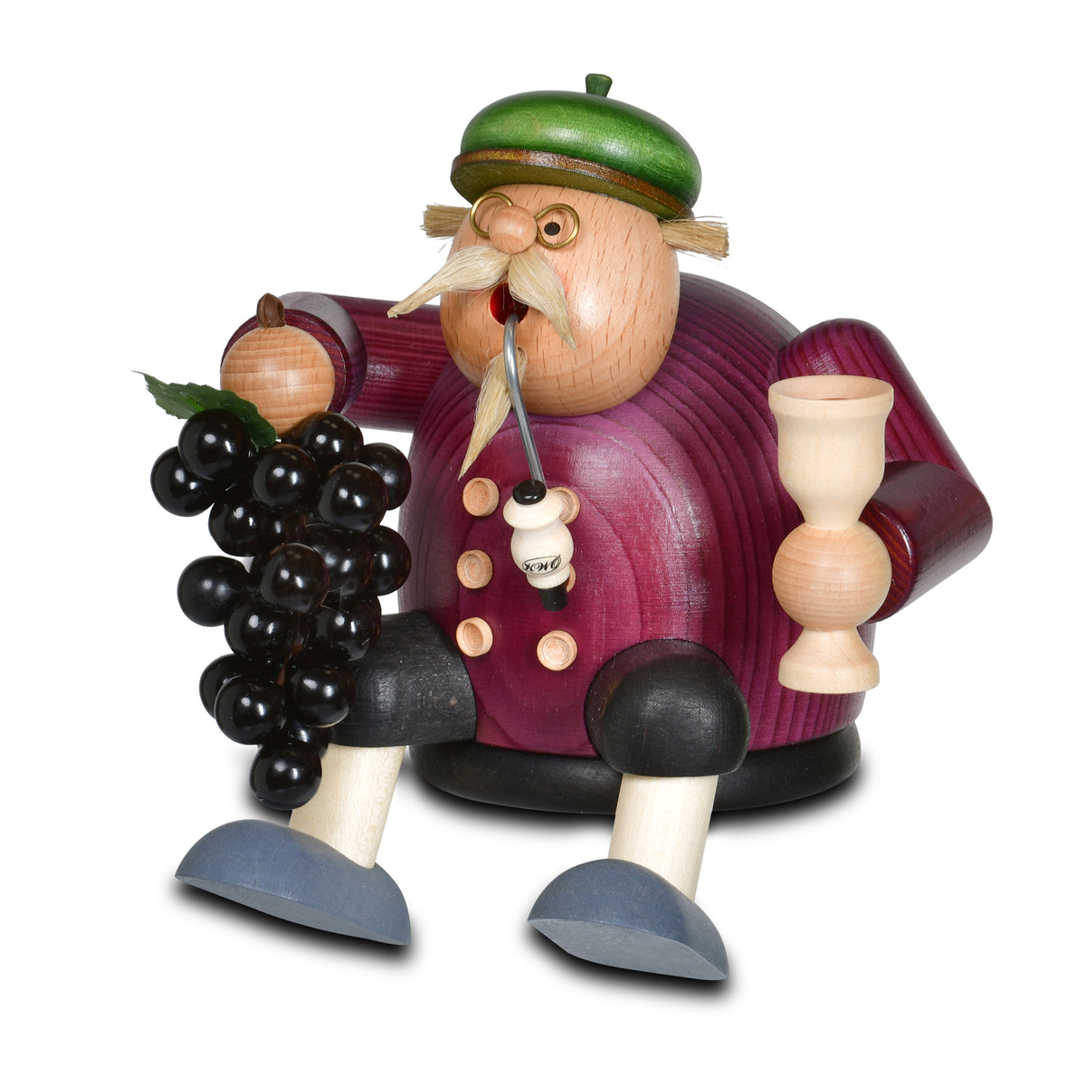Räuchermann Kantenhocker - Winzer, 14 cm von KWO, Serie Die Dicken, Art. 21461, Ansicht 2