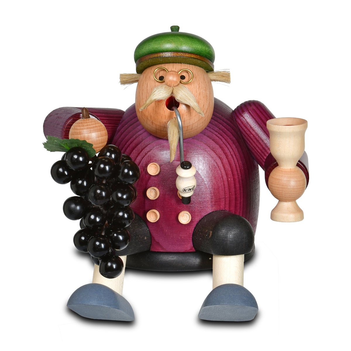 Räuchermann Kantenhocker - Winzer, 14 cm von KWO, Serie Die Dicken, Art. 21461, Ansicht 3