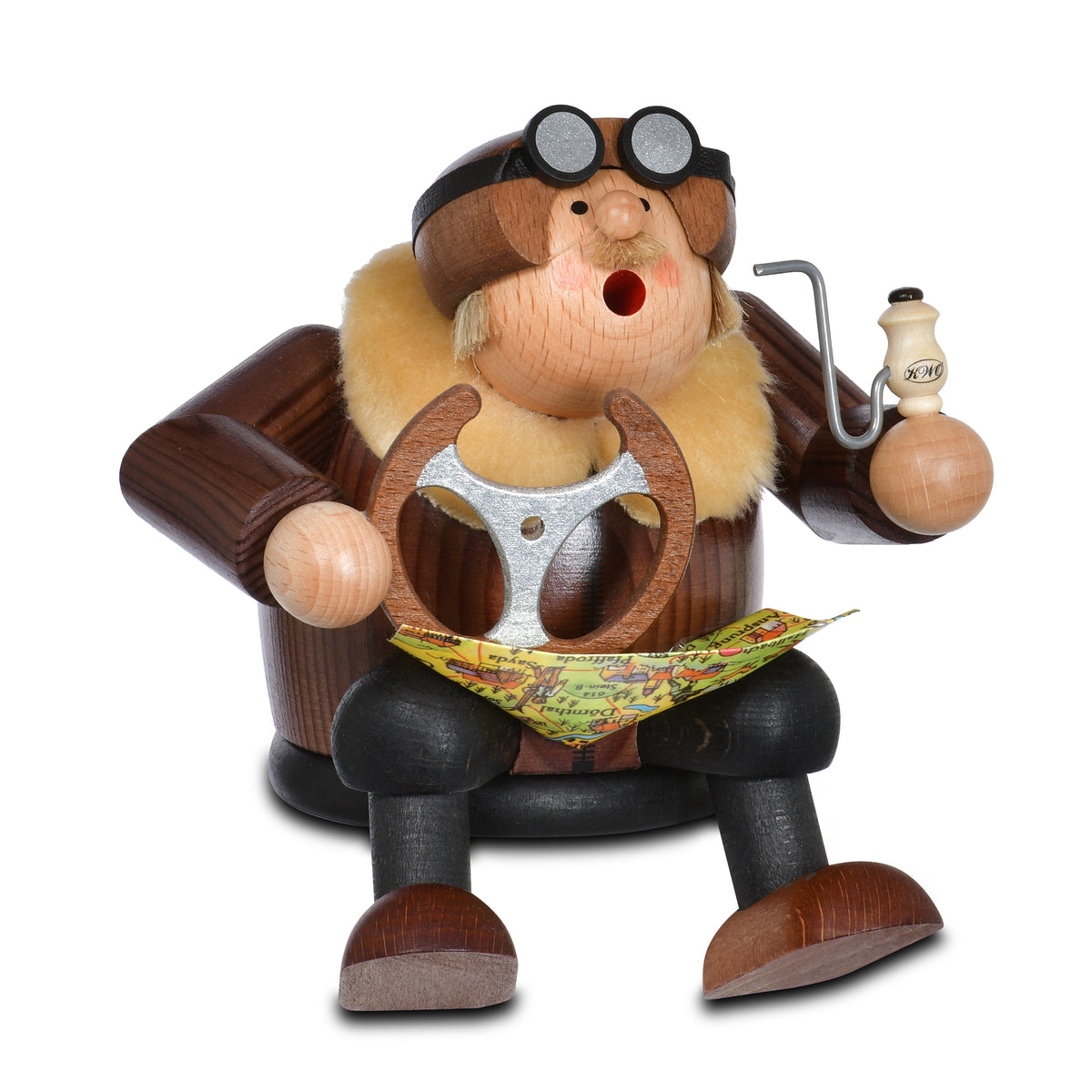 Räuchermann Kantenhocker - Pilot, 15 cm von KWO, Serie Die Dicken, Art. 21605, Ansicht 2