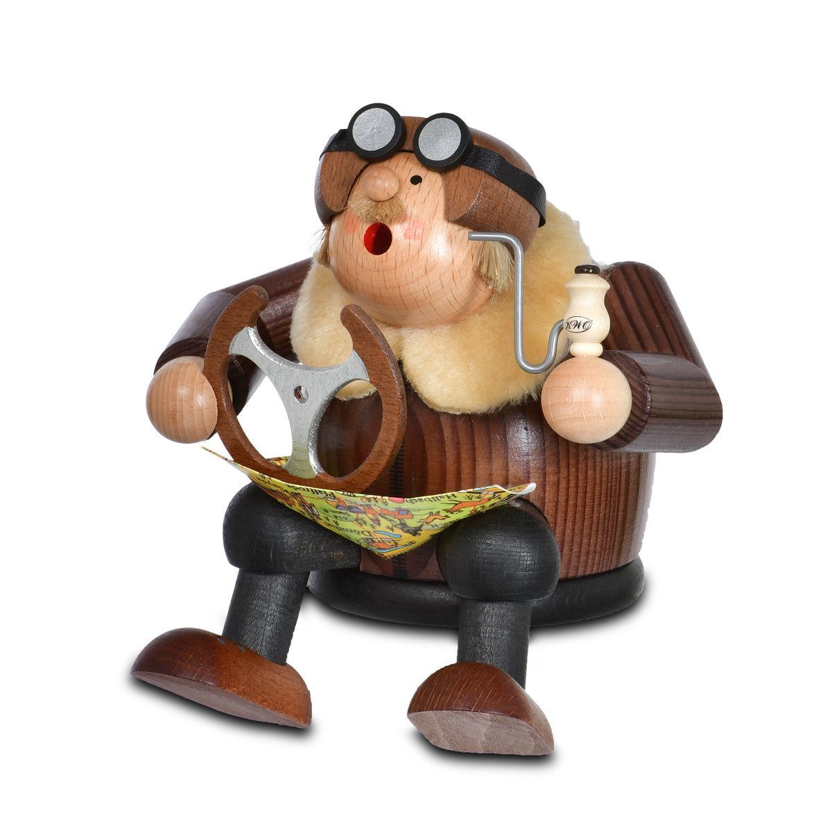 Räuchermann Kantenhocker - Pilot, 15 cm von KWO, Serie Die Dicken, Art. 21605, Ansicht 3