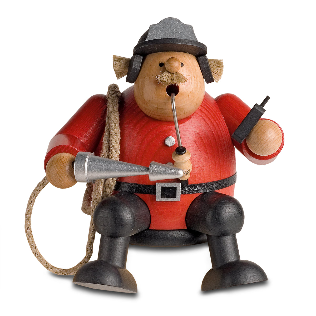 KWO Räuchermann Kantenhocker Feuerwehrmann aus der Serie Die Dicken Art 21683 Erzgebirge
