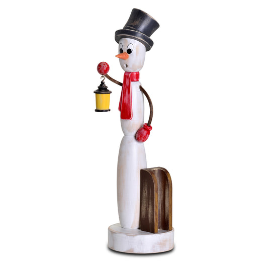 Räuchermann Schneemann, 39,5 cm von KWO, Serie Shabby Chic, Art. 26003