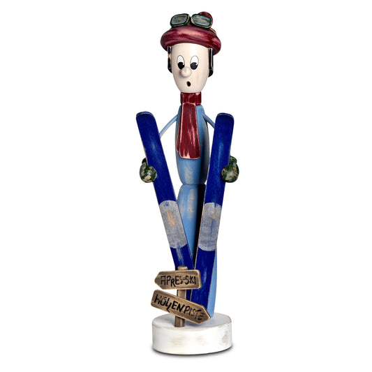 Räuchermann Skifahrer, 38 cm von KWO, Serie Shabby Chic, Art. 26008