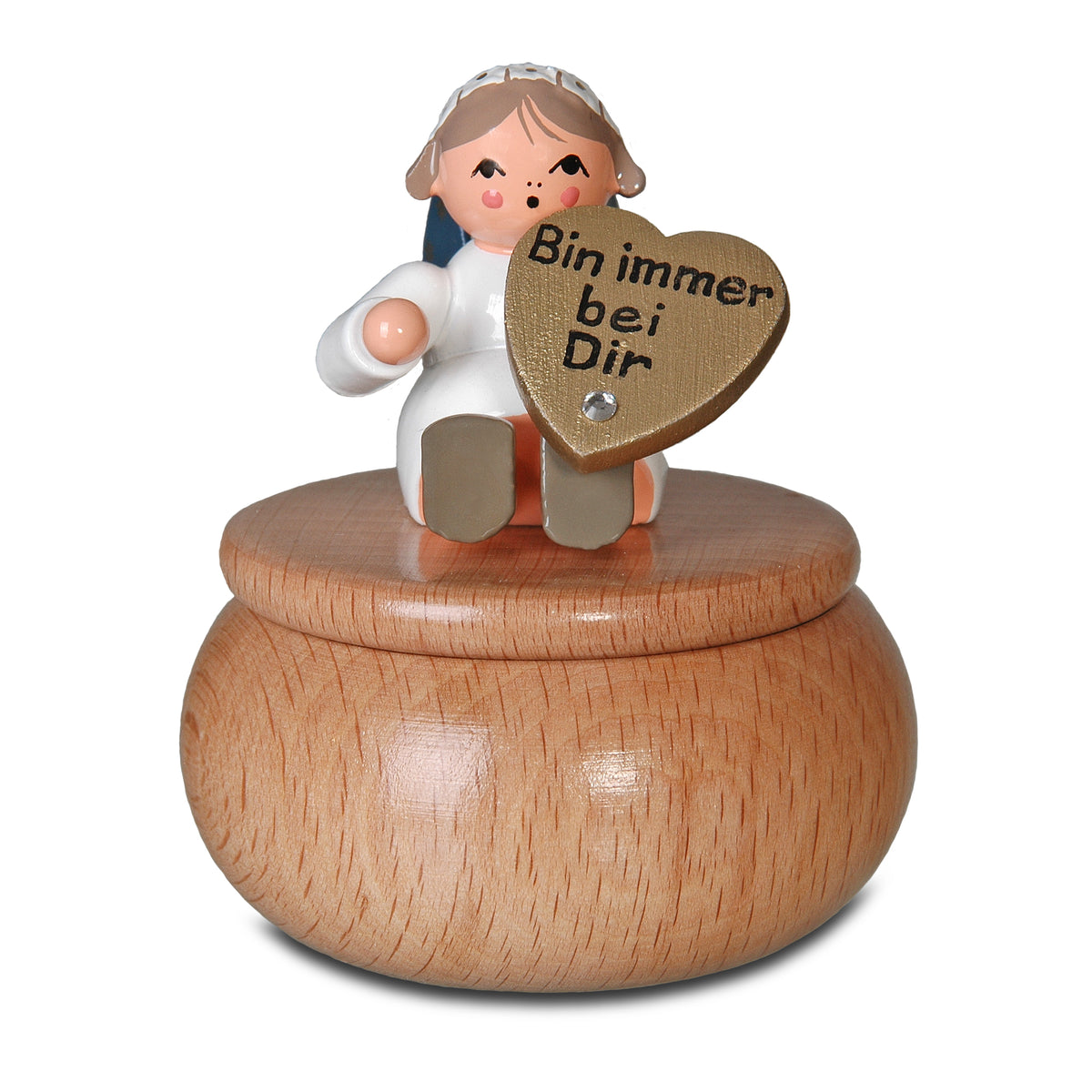 Schutzengel mit Dose "Bin immer bei Dir", 6 cm von KWO, Art. 75666