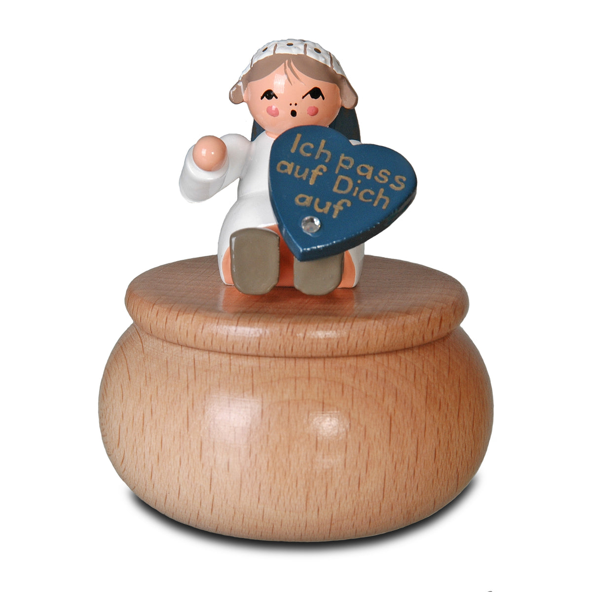 Schutzengel mit Dose "Ich pass auf Dich auf", 6 cm von KWO, Art. 75667