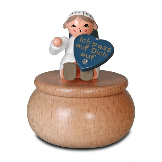 Schutzengel mit Dose "Ich pass auf Dich auf", 6 cm von KWO, Art. 75667