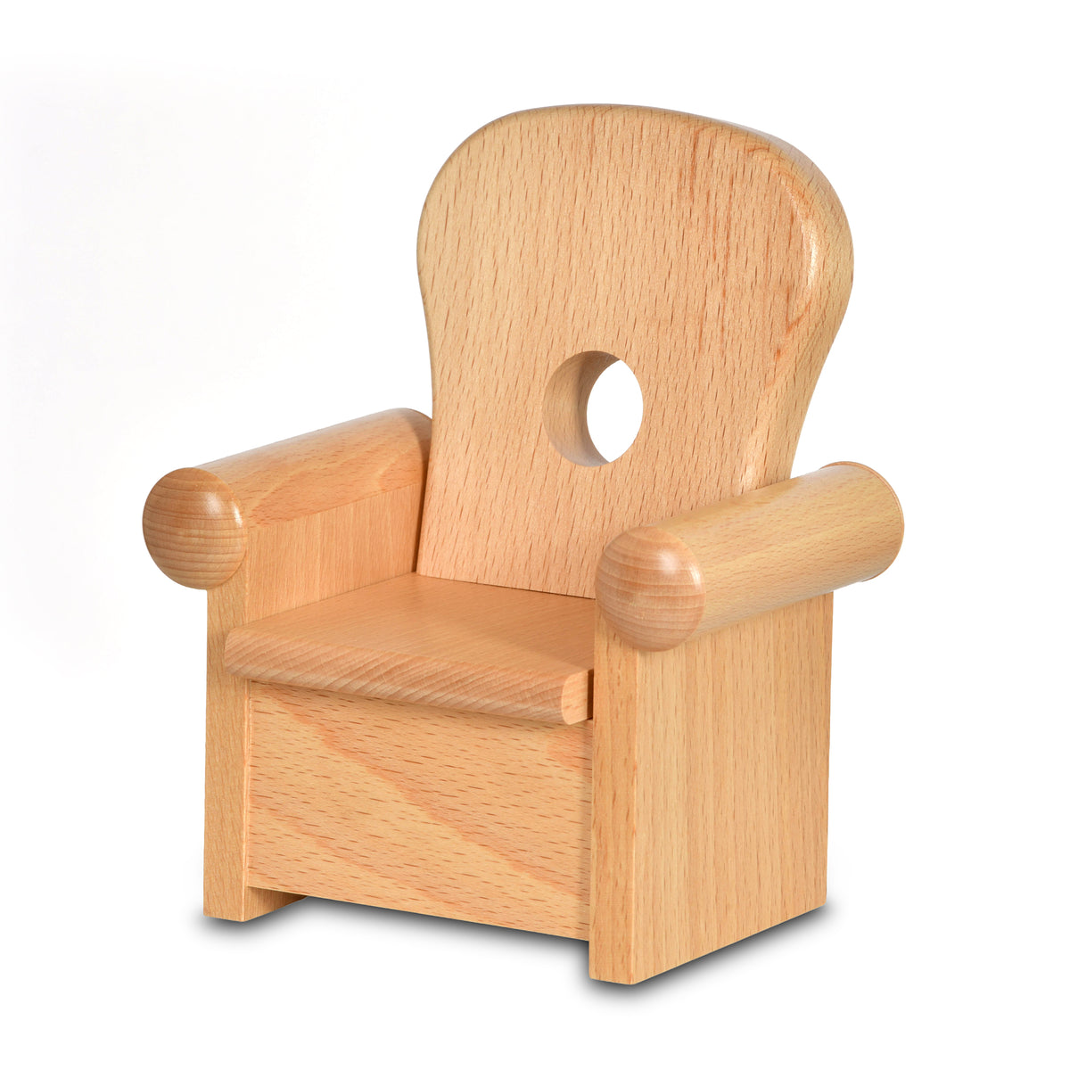 KWO Sessel natur Art. 75829 aus Buchenholz für Räuchermann aus dem Erzgebirge