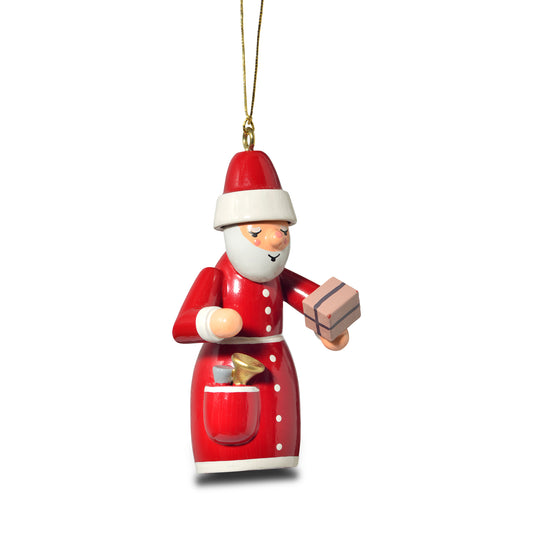 Baumbehang "Weihnachtsmann mit Geschenk", 7 cm von KWO, Art. 81804