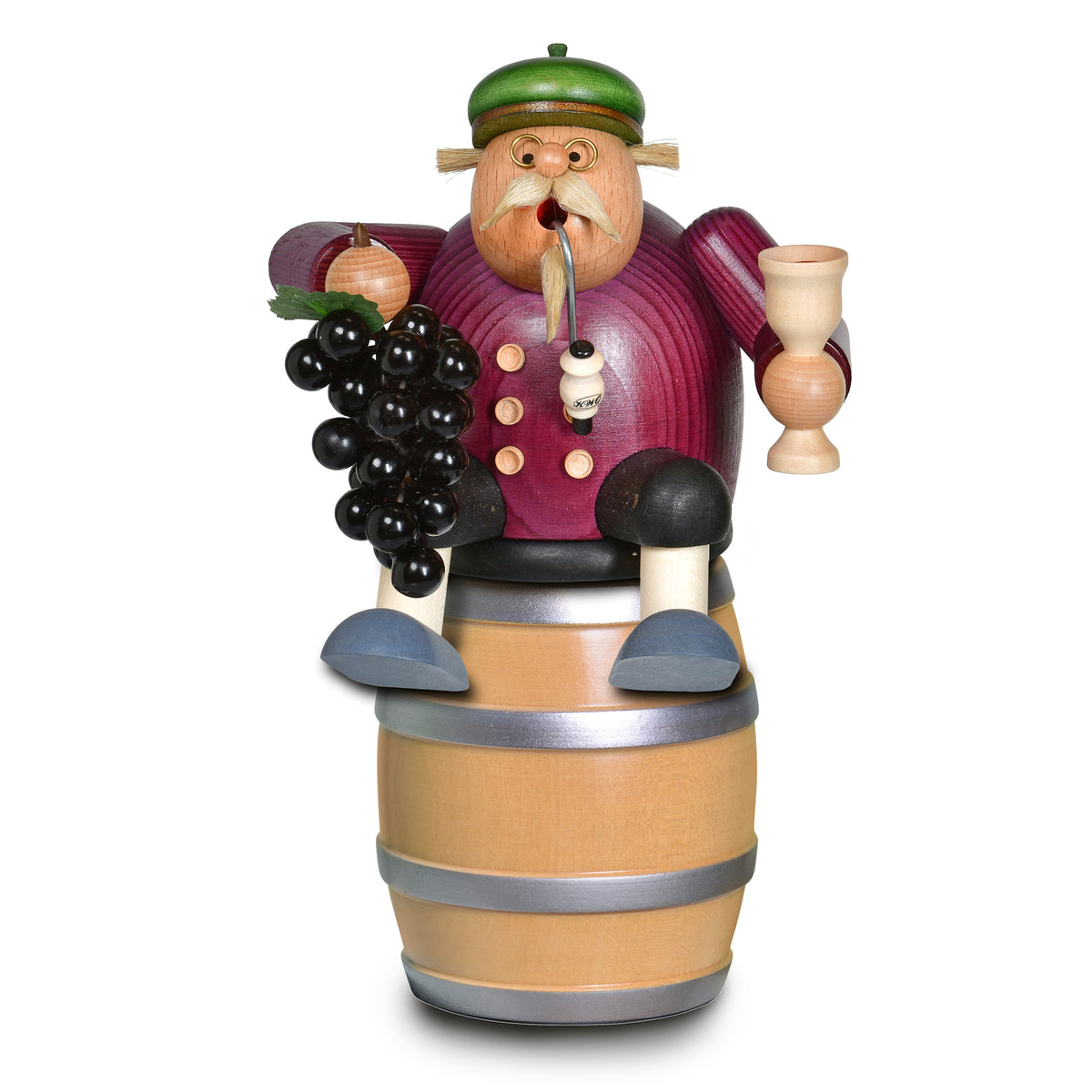 Räuchermann Kantenhocker - Winzer, 14 cm von KWO, Serie Die Dicken, Art. 21461, Ansicht 4