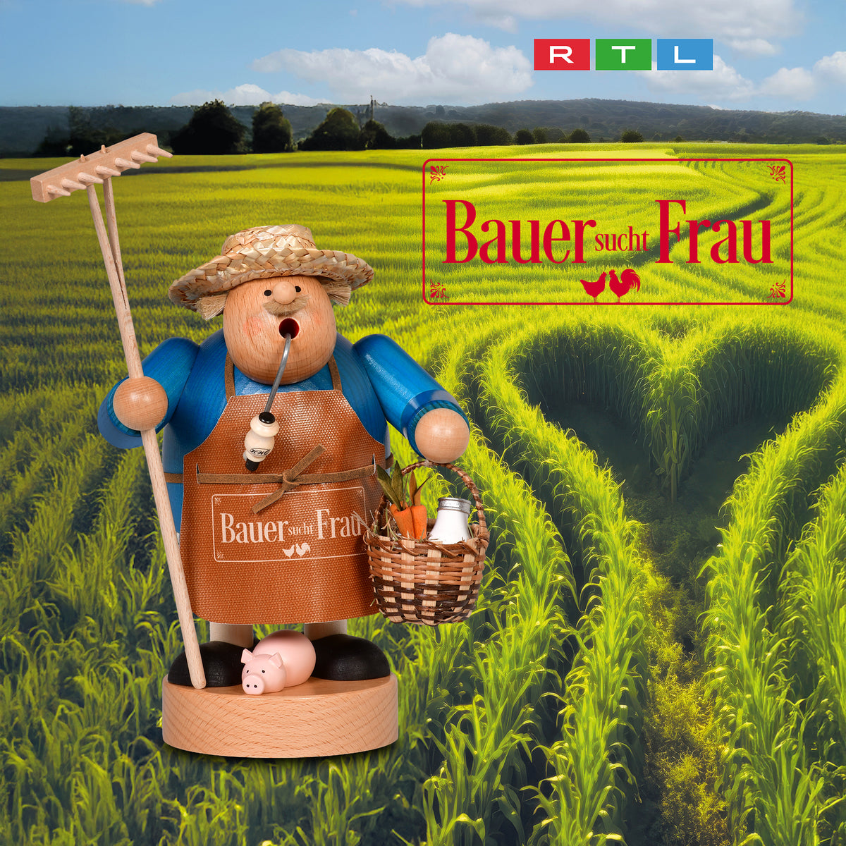 Räuchermann Bauer sucht Frau, 21 cm von KWO, Serie Die Dicken, Art. 23482, Ansicht 3